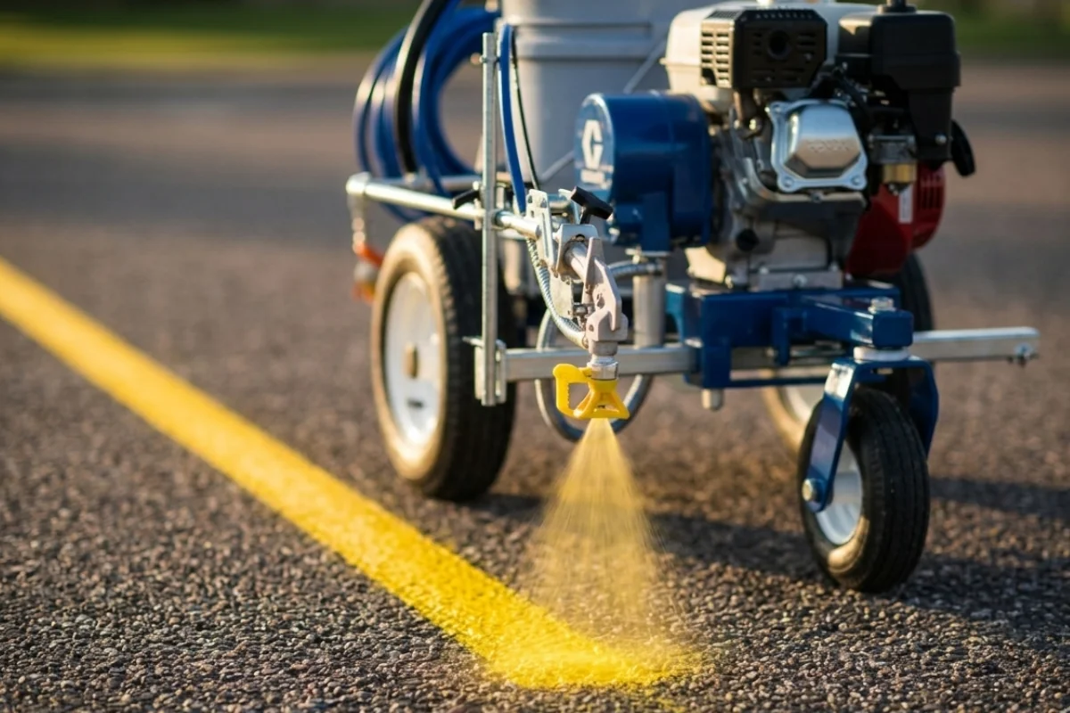 Professional line striping work